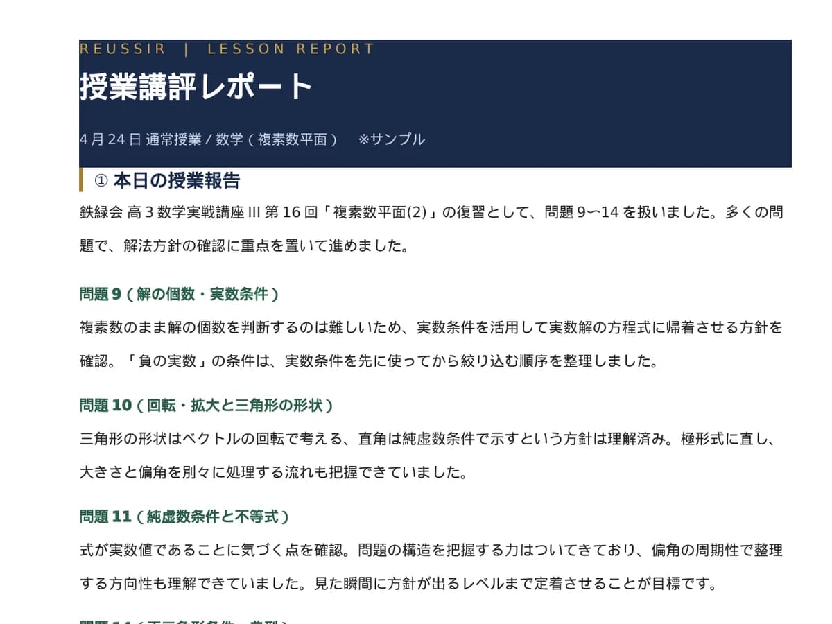 毎授業後のA4講評レポート